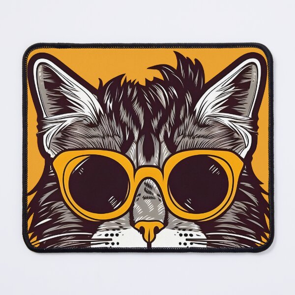 Item preview, cat with orange glasses designed and sold by Ck-2106design.
