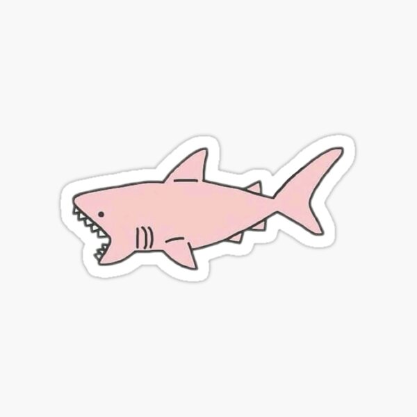 Cute Pink Shark Sticker For Sale By Emmagsheehan Redbubble