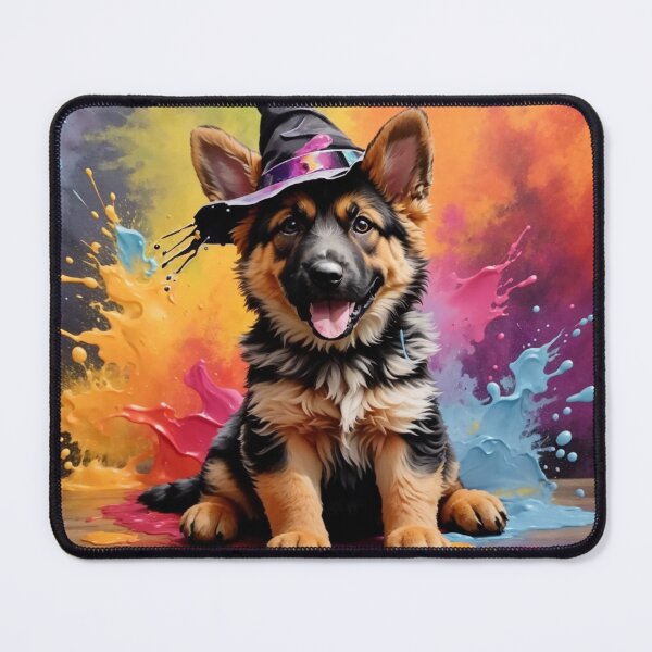 Item preview, German Shepherd Dog Puppy With A Halloween Hat designed and sold by Wolfheartart.