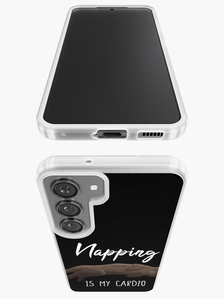 Thumbnail 3 of 4, Samsung Galaxy Phone Case, Napping is my cardio - Chocolate British Cat designed and sold by FelineEmporium.