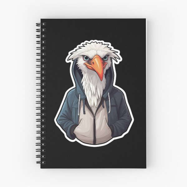 Aperçu de l'œuvre Cool Secretary Bird dans des vêtements décontractés créée et vendue par Sidewayanimals.