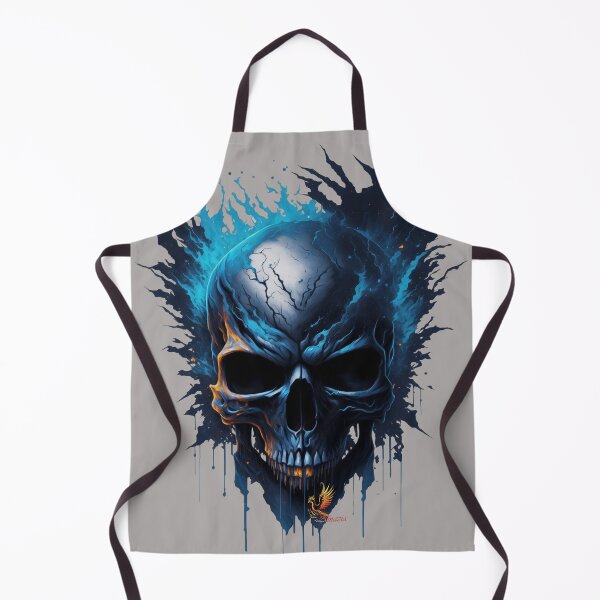 Item preview, Frozen Skull Head with Blue Flames (Grey) designed and sold by AmaziaCo.