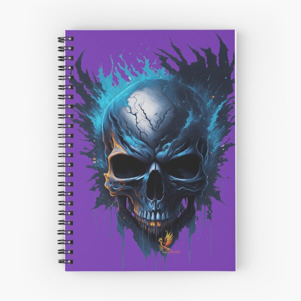Item preview, Frozen Skull Head with Blue Flames (Purple) designed and sold by AmaziaCo.