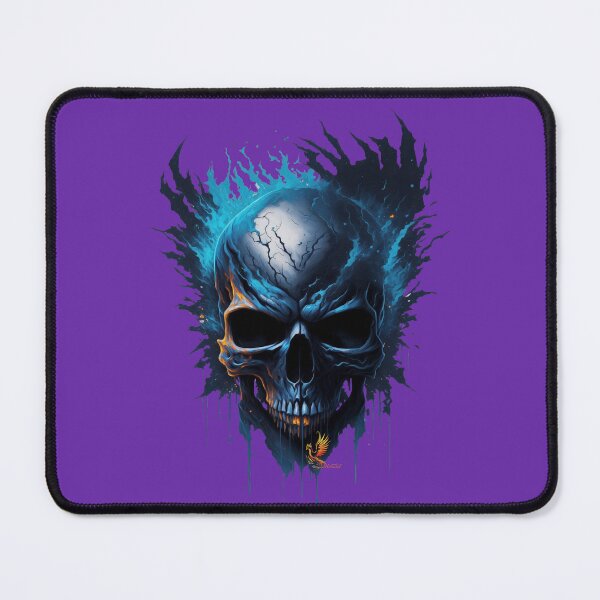 Item preview, Frozen Skull Head with Blue Flames (Purple) designed and sold by AmaziaCo.