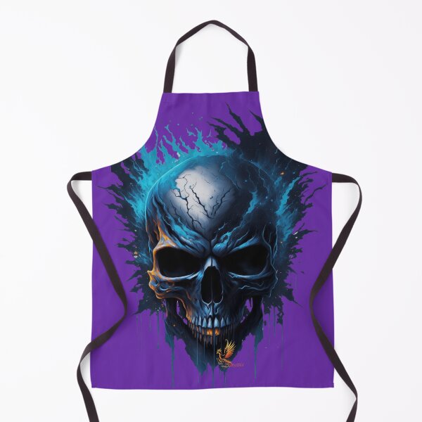 Item preview, Frozen Skull Head with Blue Flames (Purple) designed and sold by AmaziaCo.