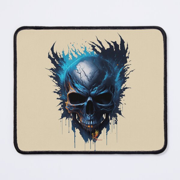 Item preview, Frozen Skull Head with Blue Flames (Beige) designed and sold by AmaziaCo.