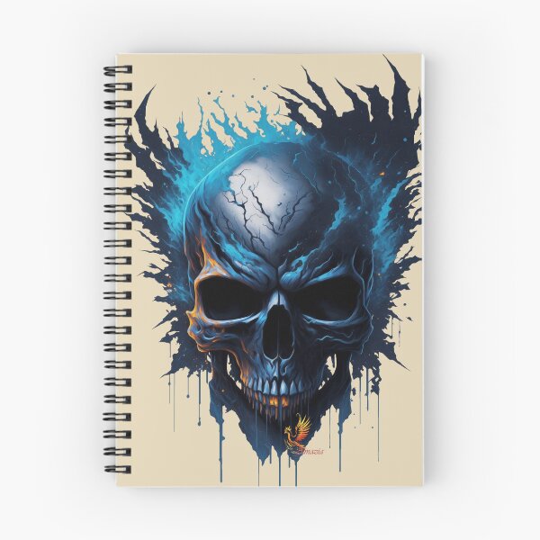 Item preview, Frozen Skull Head with Blue Flames (Beige) designed and sold by AmaziaCo.