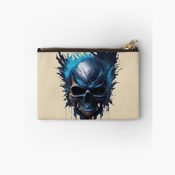 Item preview, Frozen Skull Head with Blue Flames (Beige) designed and sold by AmaziaCo.