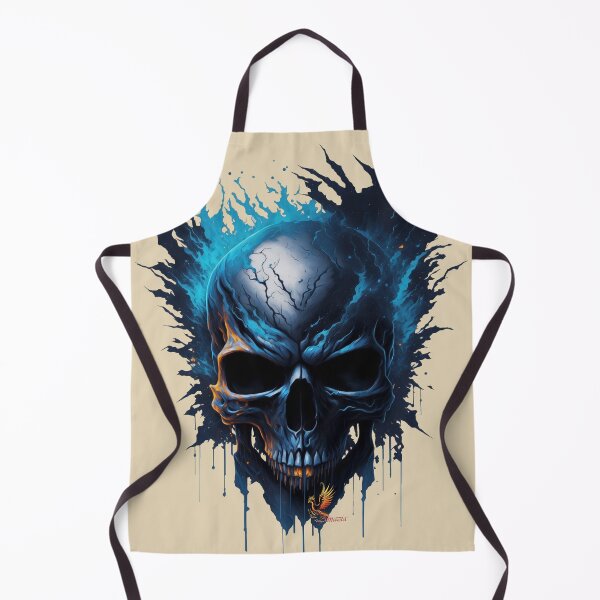Item preview, Frozen Skull Head with Blue Flames (Beige) designed and sold by AmaziaCo.