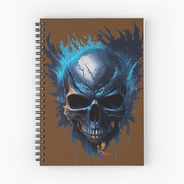 Item preview, Frozen Skull Head with Blue Flames (Brown) designed and sold by AmaziaCo.
