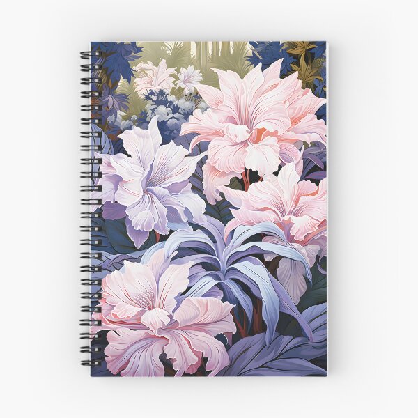 Item preview, Ilustración de plantas exóticas con flores de color rosa claro y violeta. designed and sold by Flowtime.