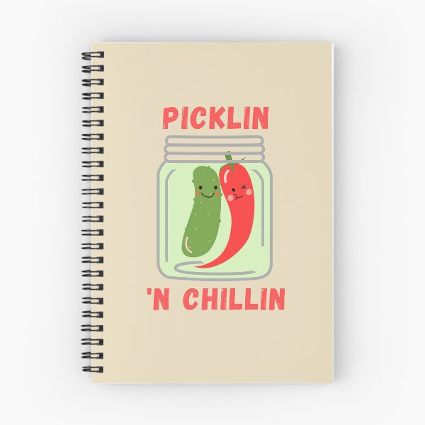 Item preview, Pickle and chili pepper chilling in a jar designed and sold by FatBirdie.