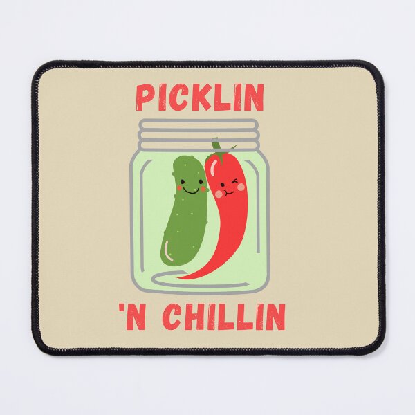 Item preview, Pickle and chili pepper chilling in a jar designed and sold by FatBirdie.