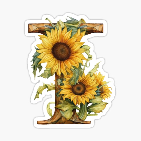 Sunflower Letters Stickers for Sale