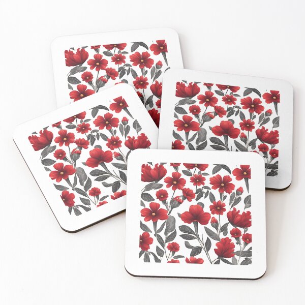 Item preview,  Red Flowers of Nature  a flower pattern design designed and sold by Rhmony.