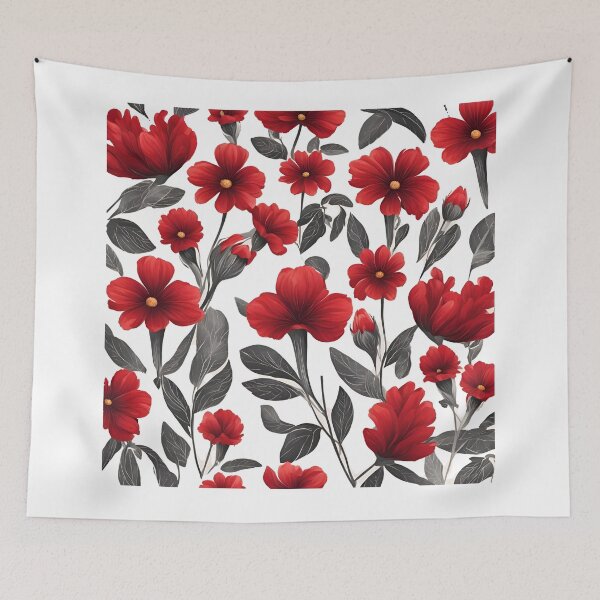 Item preview,  Red Flowers of Nature  a flower pattern design designed and sold by Rhmony.