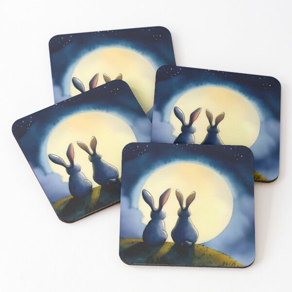 Item preview, Rabbit looking at the moon designed and sold by SoChaDa.