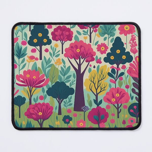 Item preview, Colorful Trees and Flowers Pattern Design Nature Theme designed and sold by deepakrode7.