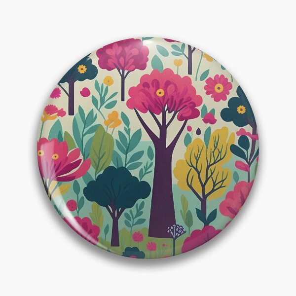 Item preview, Colorful Trees and Flowers Pattern Design Nature Theme designed and sold by deepakrode7.