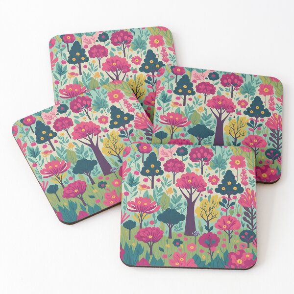 Item preview, Colorful Trees and Flowers Pattern Design Nature Theme designed and sold by deepakrode7.