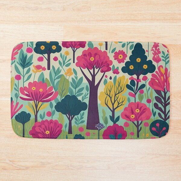 Item preview, Colorful Trees and Flowers Pattern Design Nature Theme designed and sold by deepakrode7.