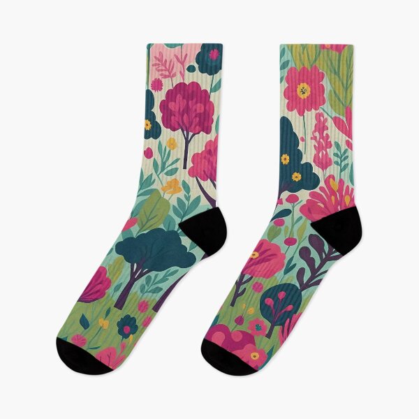 Item preview, Colorful Trees and Flowers Pattern Design Nature Theme designed and sold by deepakrode7.