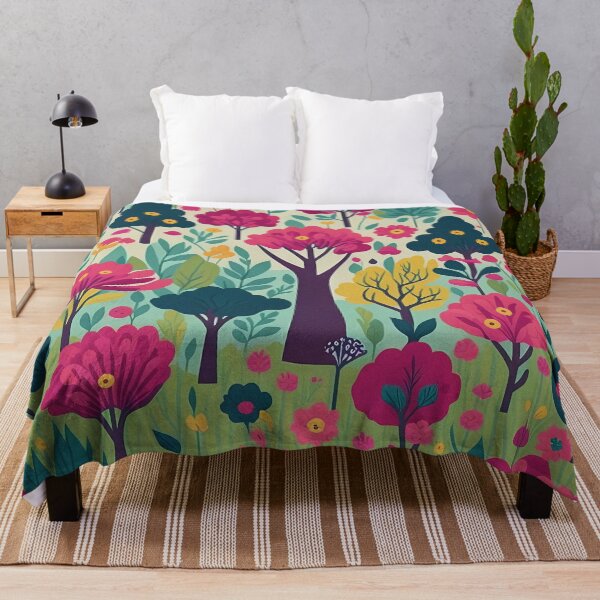 Item preview, Colorful Trees and Flowers Pattern Design Nature Theme designed and sold by deepakrode7.