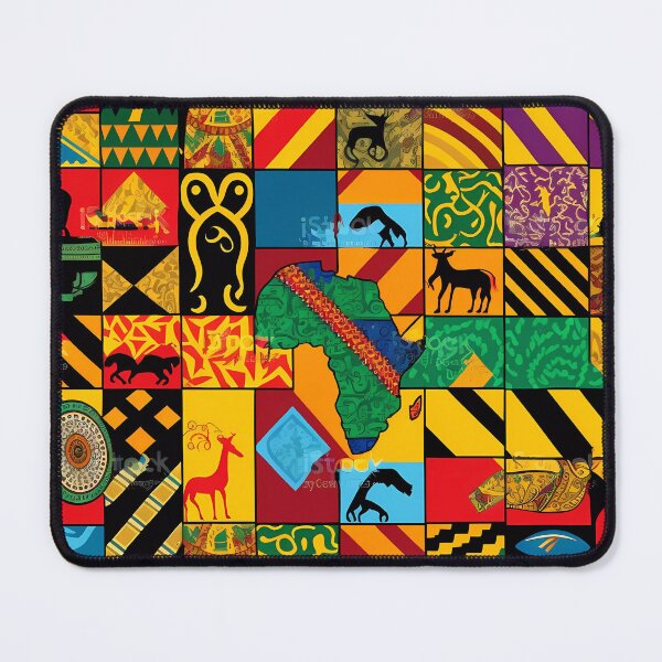 Item preview, "Traditional Brilliance: Patchwork of Colorful African Fabrics" designed and sold by Art-Vortex-fr.