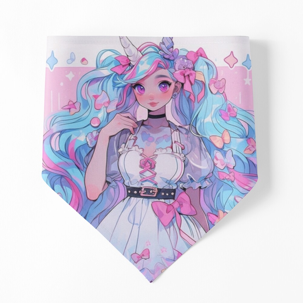 Kawaii Pink and Blue Lolita Anime Girl Poster for Sale by