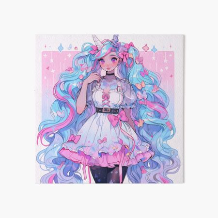 Kawaii Pink and Blue Lolita Anime Girl Poster for Sale by