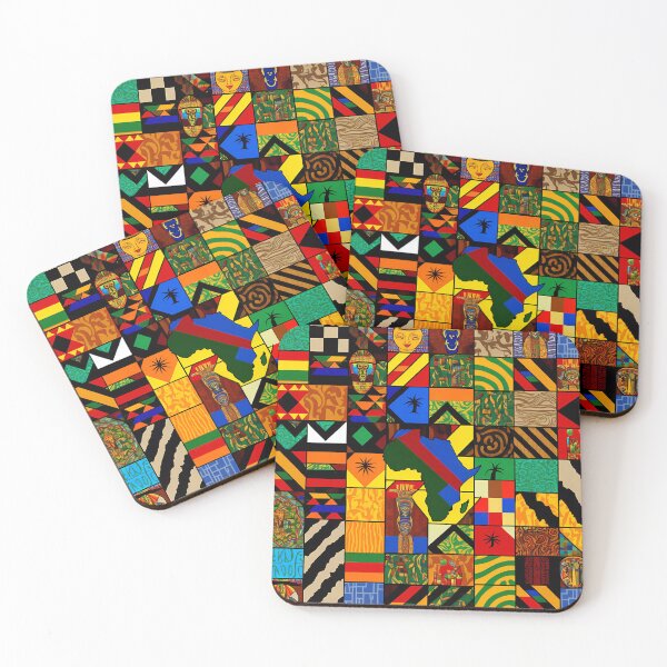 Item preview, "Traditional Brilliance: Patchwork of Colorful African Fabrics" designed and sold by Art-Vortex-fr.