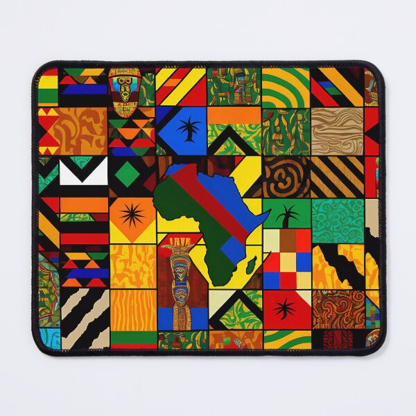 Item preview, "Traditional Brilliance: Patchwork of Colorful African Fabrics" designed and sold by Art-Vortex-fr.