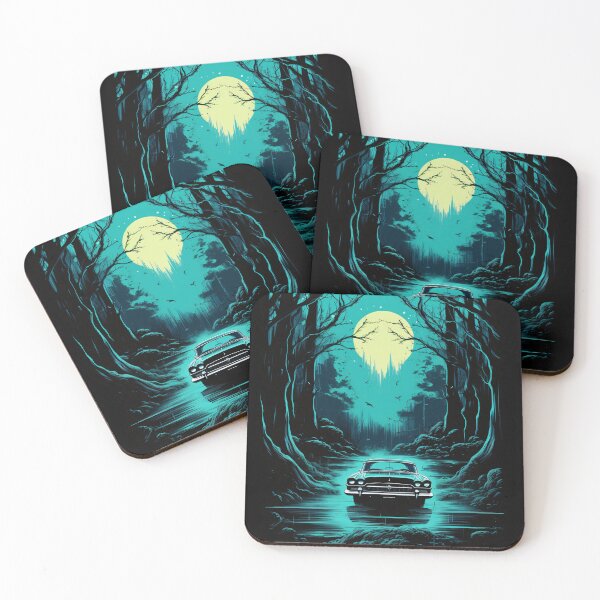 Item preview, Abanded Car On A Forest Road - Halloween Spooky designed and sold by liminal-concept.
