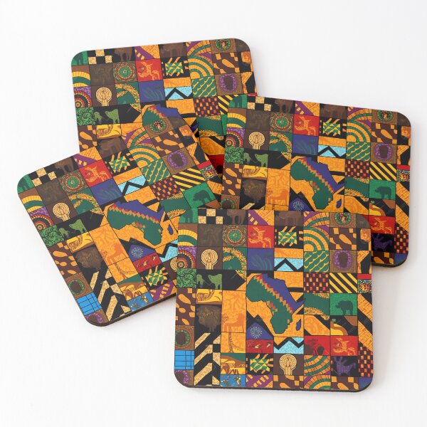 Item preview, "Traditional Brilliance: Patchwork of Colorful African Fabrics" designed and sold by Art-Vortex-fr.