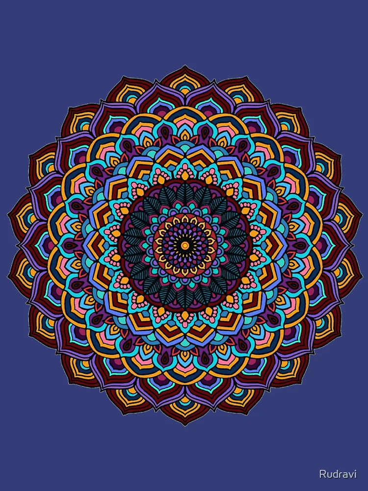 Thumbnail 4 of 4, V-Neck T-Shirt, Mandala Pattern designed and sold by Rudravi.
