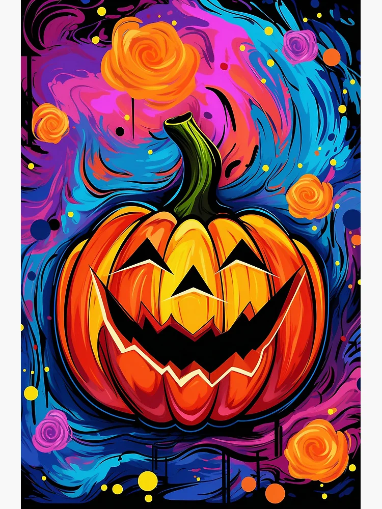 Happy Halloween Pop Art Pumpkin