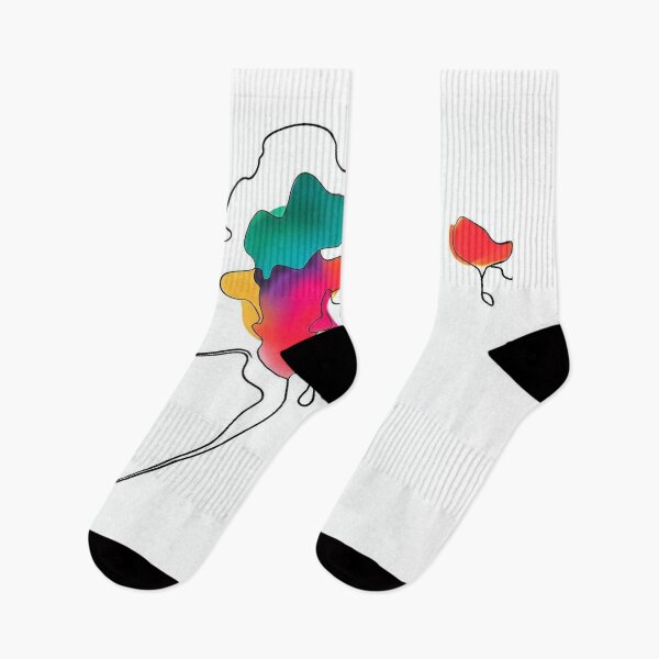 Item preview, Colorful Fusion: Woman in a Single Line with Ink Blot Splashes designed and sold by ReplyGirl.
