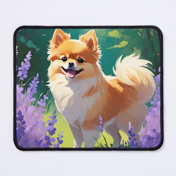 Item preview, Pomeranian Puppy Amidst Lavender Blooms designed and sold by designsbyflo.