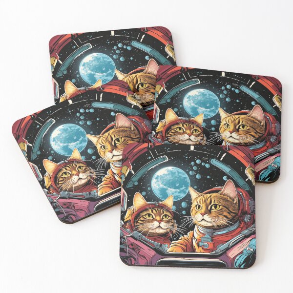 Item preview, Space Cats Rocket Ship Art designed and sold by Finalcutimaging.