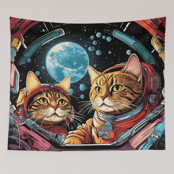 Item preview, Space Cats Rocket Ship Art designed and sold by Finalcutimaging.