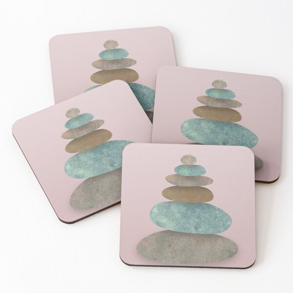 Item preview, Stacked rocks - cairn 1 - warm pink background option designed and sold by WesternExposure.