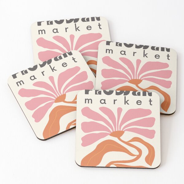 Item preview, beige indie abstract flower market poster designed and sold by artistiiq.