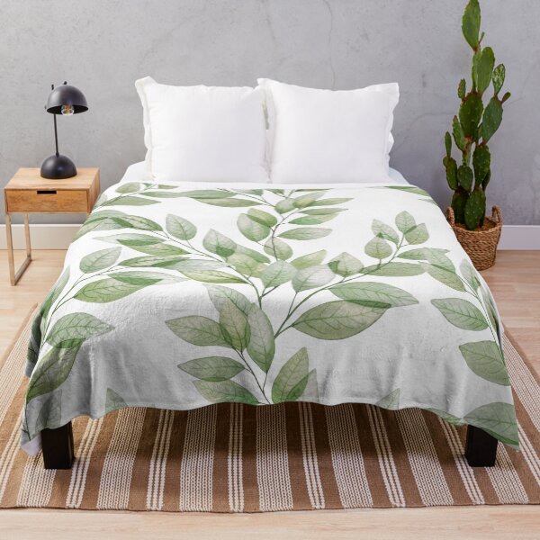 Item preview, Green transparent leaves branches. watercolor print. Translucent spring foliage designed and sold by likapix.