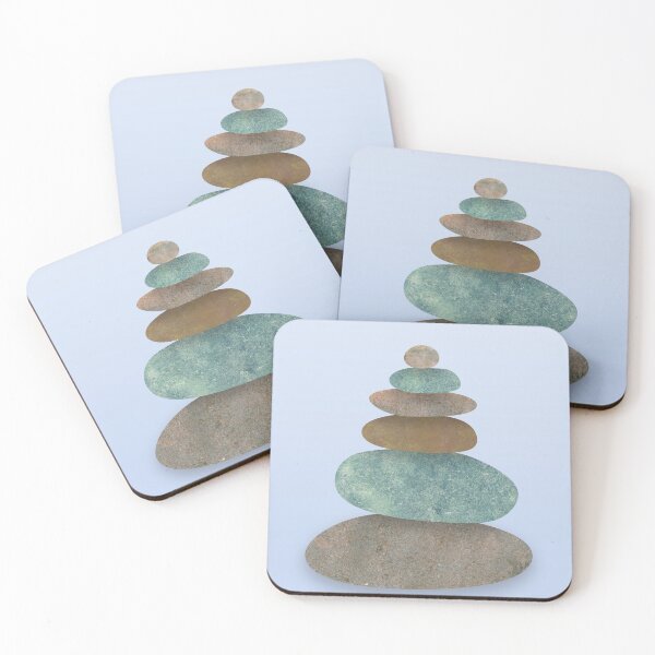 Item preview, Stacked rocks - cairn 1 - light blue background option designed and sold by WesternExposure.