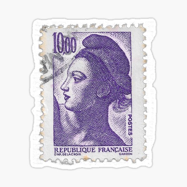 Vintage France Marianne Postal Stamp 10FF Sticker