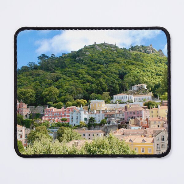 Item preview, portugal colorful cliffside town and castle designed and sold by mjoffe.
