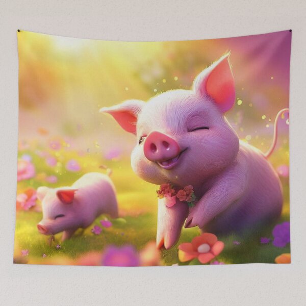 Item preview, Piggy Paradise Cushion designed and sold by The Digital Compass.