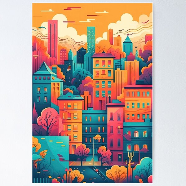 Item preview, Big City Life Illustration. Colourful Urban Art. 6 designed and sold by YOTA-ART.