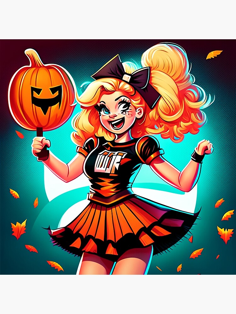 Cheerleader Halloween Comic Delight Poster for Sale by Paladiin