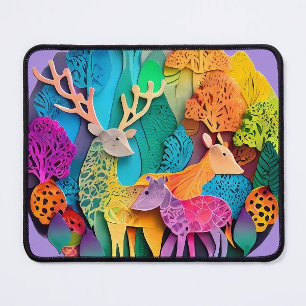 Item preview, Rainbow Deer Family in Rainbow Forest designed and sold by ToadsWorkshop.